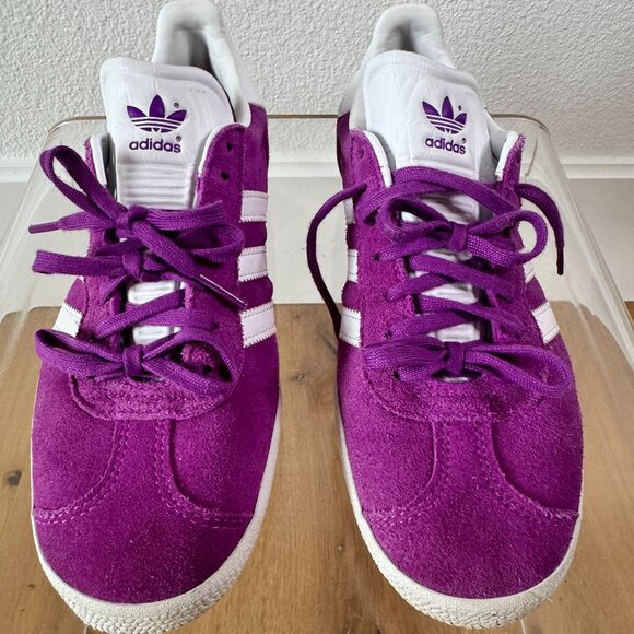 🔥 Adidas Gazelle Shock Purple Suede Women’s 6.5 Iconic Retro Streetwear Sneaker - Picture 6 of 13